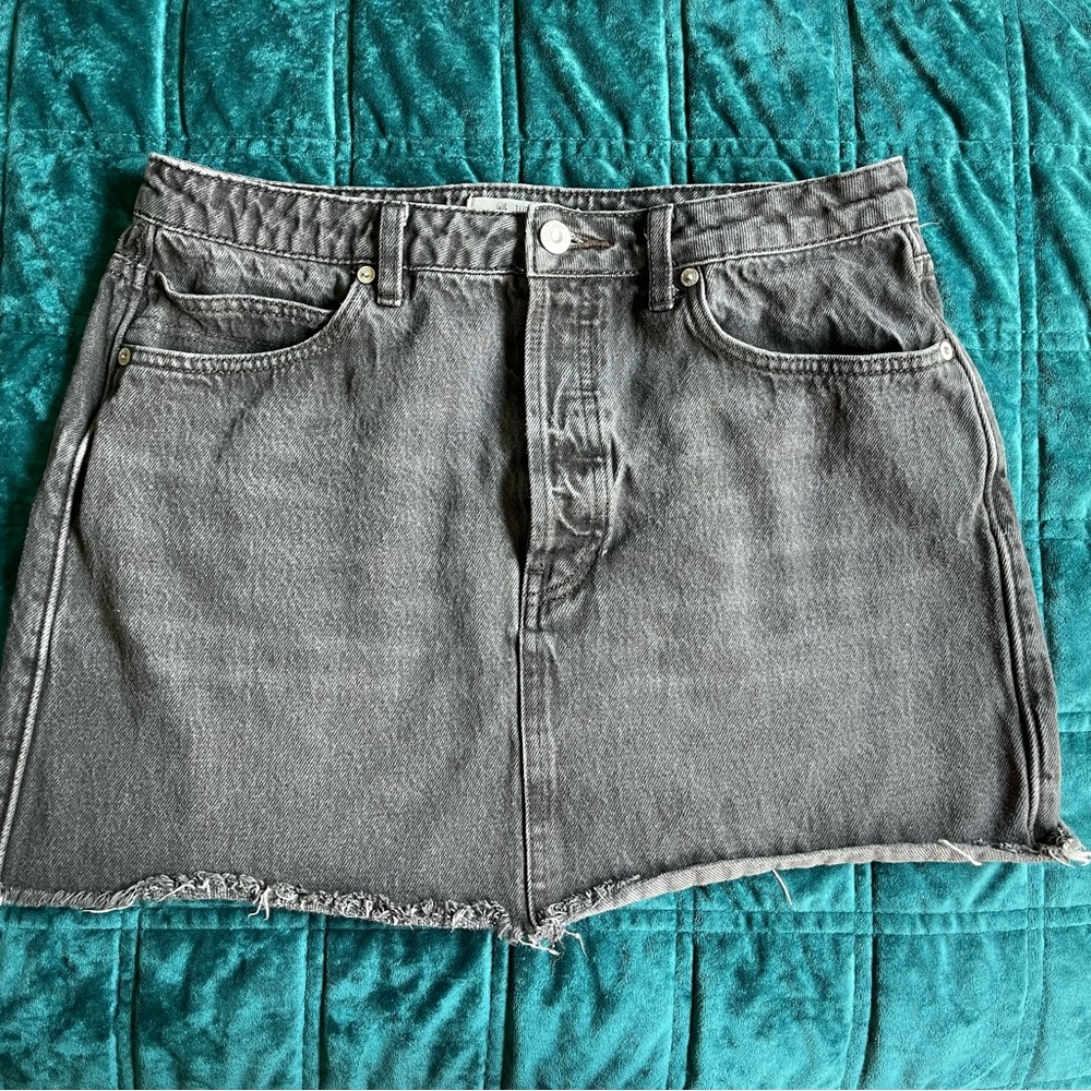 Gray Denim Skirt